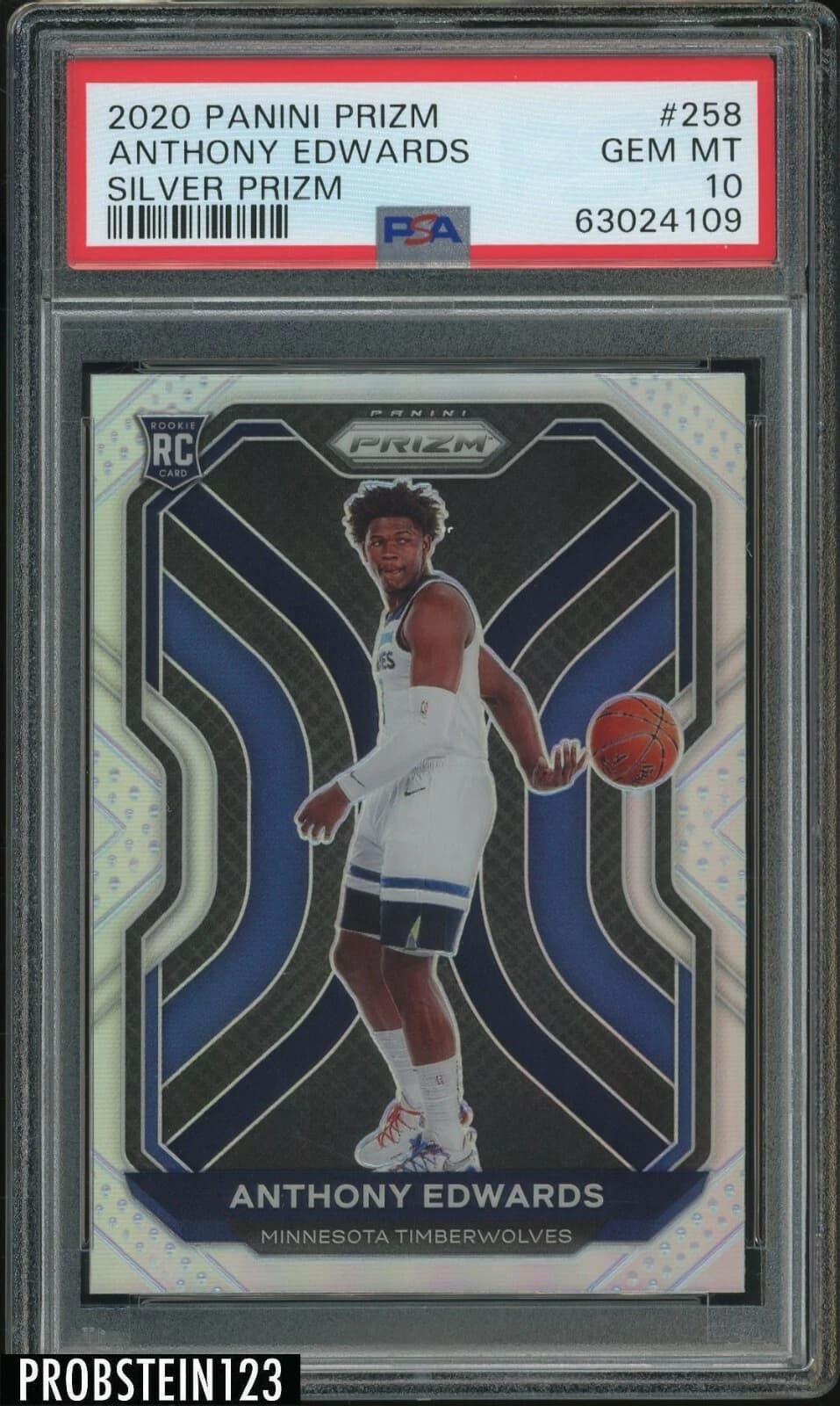Anthony Edwards 2020-21 Panini Prizm Anthony Edwards Silver Prizm Rookie #258 basketball card