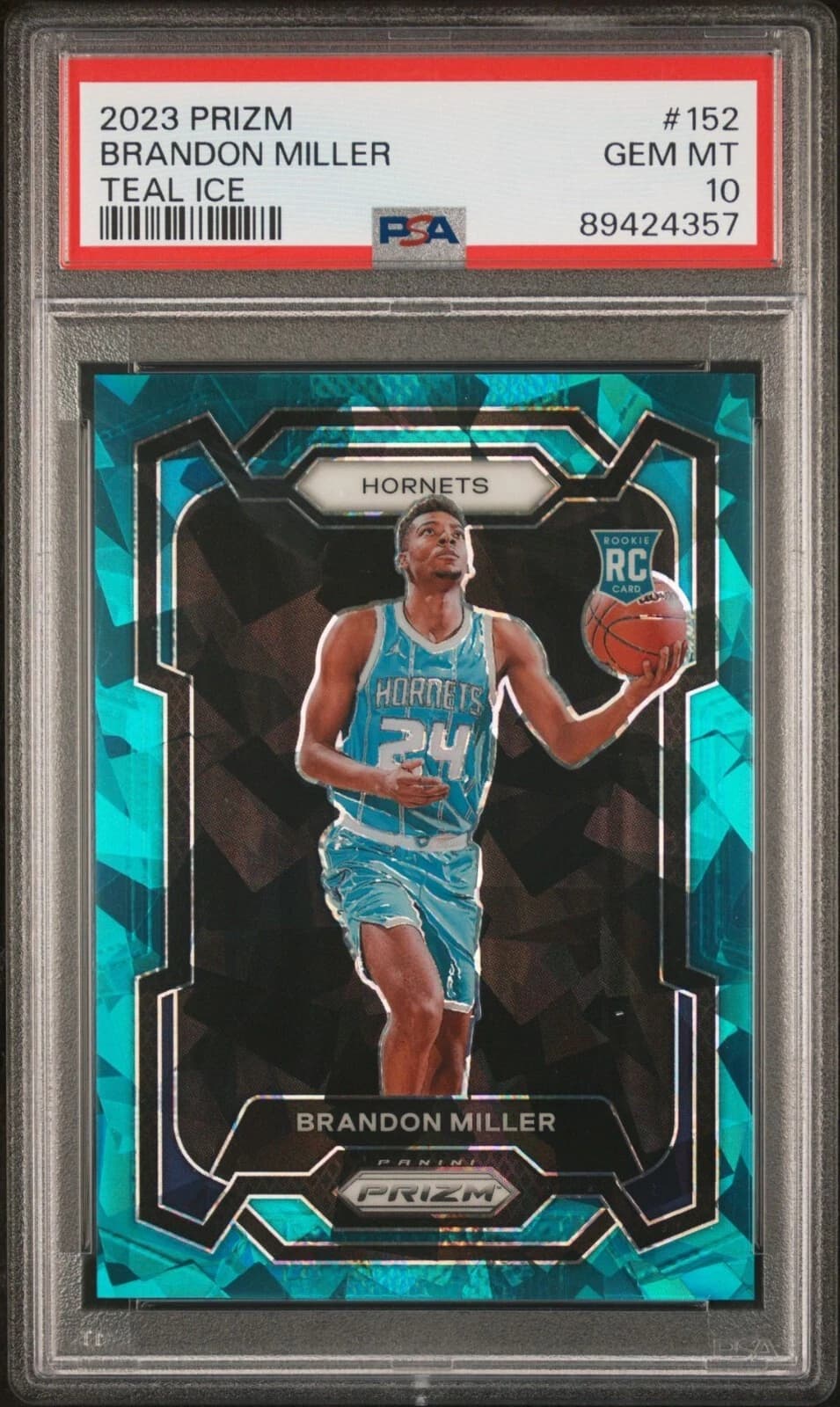 Brandon Miller 2023-24 Panini Prizm Brandon Miller Silver Prizm Rookie basketball card