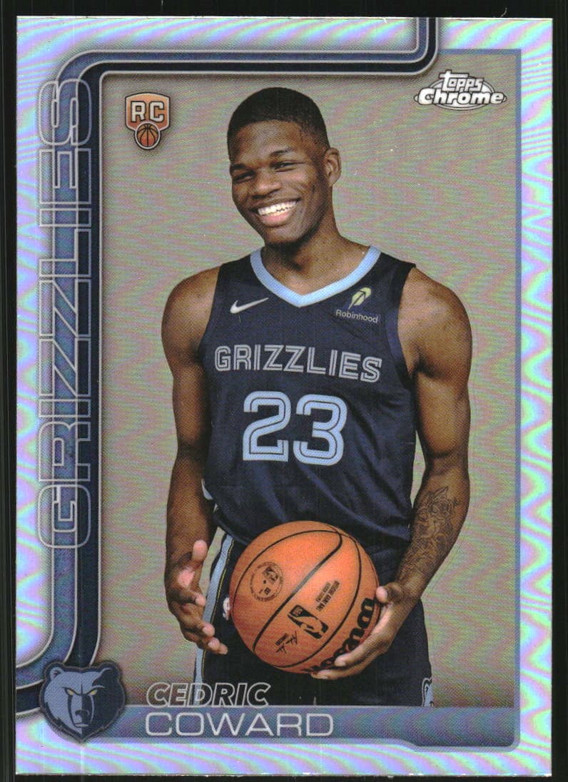 Cedric Coward 2025-26 Topps Chrome Refractor Rookie #261 basketball card