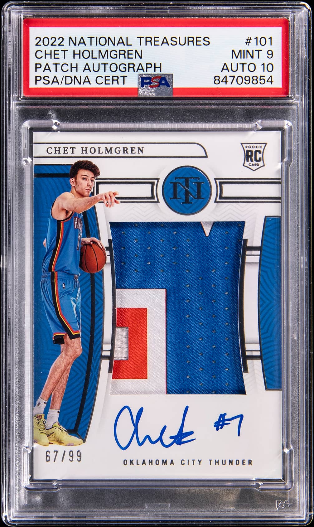 2022-23 National Treasures Chet Holmgren Rookie Patch Autograph /99 basketball card