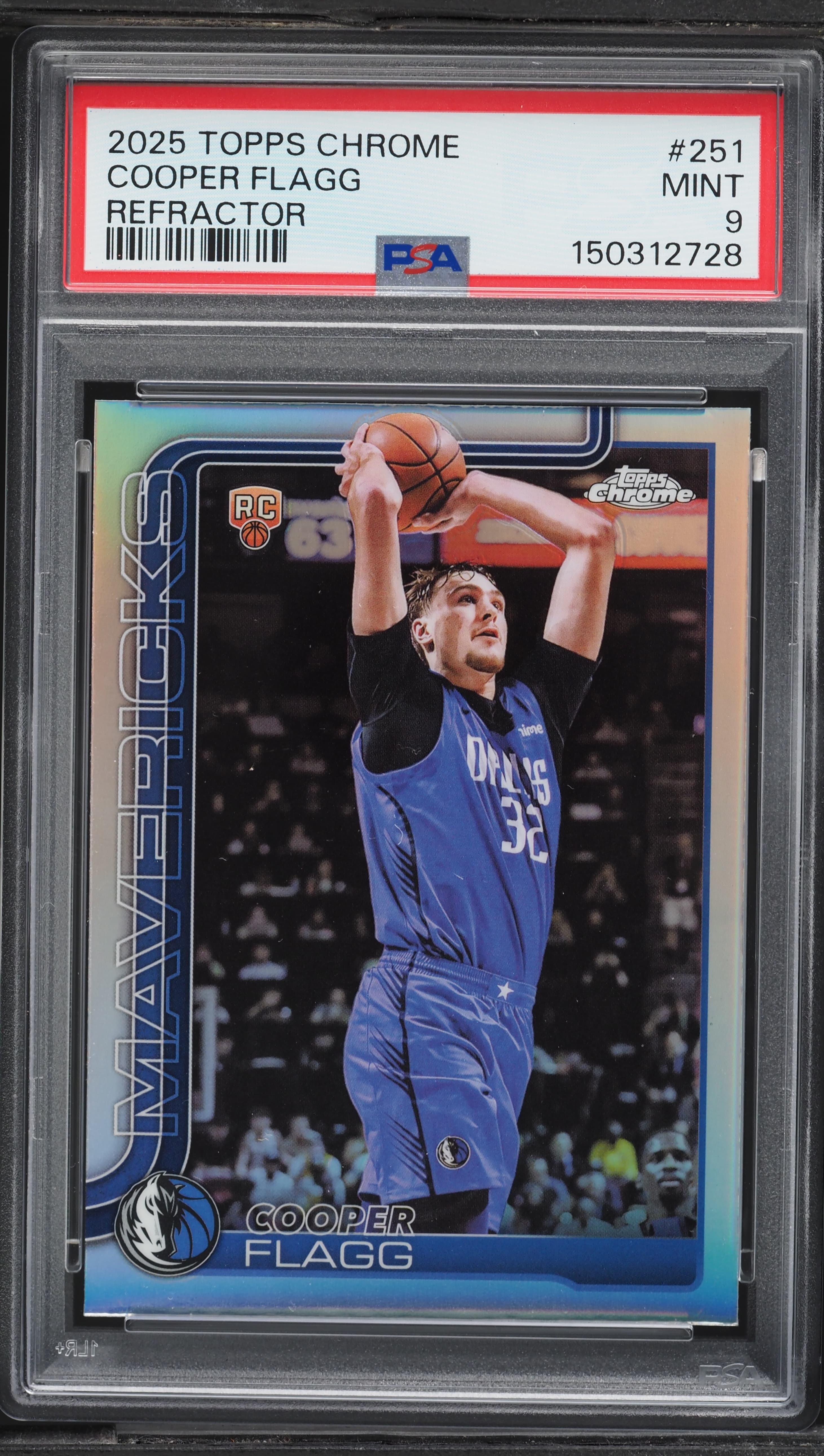 2025-26 Topps Chrome Refractor #251 Cooper Flagg Rookie PSA 9 basketball card