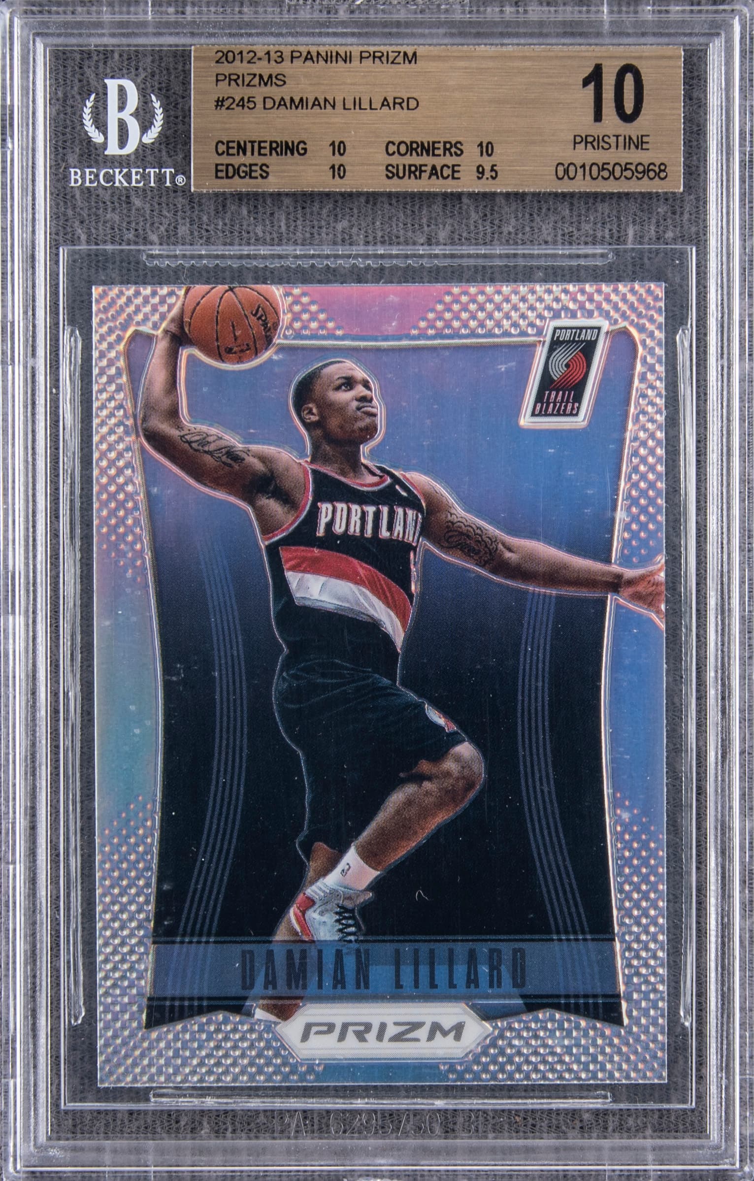 Damian Lillard 2012-13 Panini Prizm Damian Lillard Silver Prizm Rookie #245 basketball card