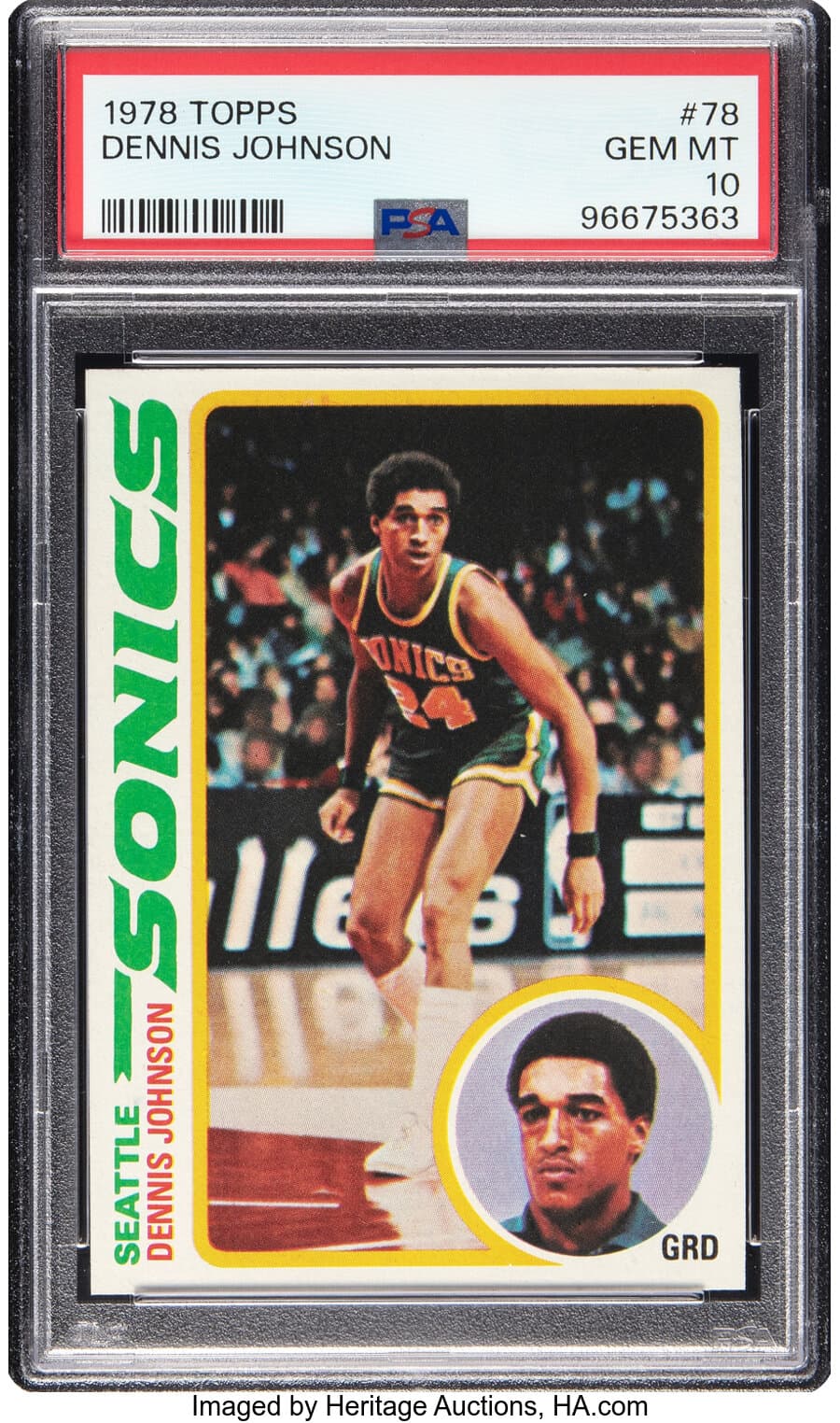 Dennis Johnson 1978 Topps Dennis Johnson Rookie #78 PSA Gem Mint 10. basketball card