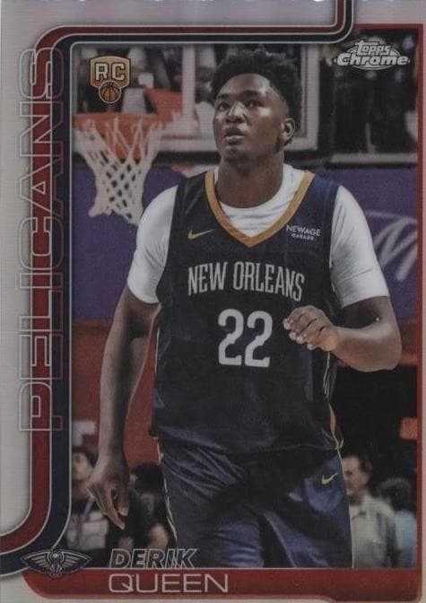 Derik Queen 2025-26 Topps Chrome Refractor Rookie #263 basketball card