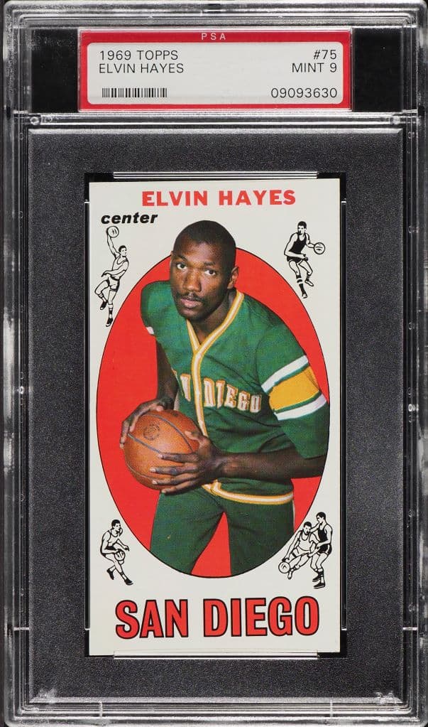 Elvin Hayes 1969 Topps Basketball Elvin Hayes ROOKIE #75 PSA 9 MINT basketball card