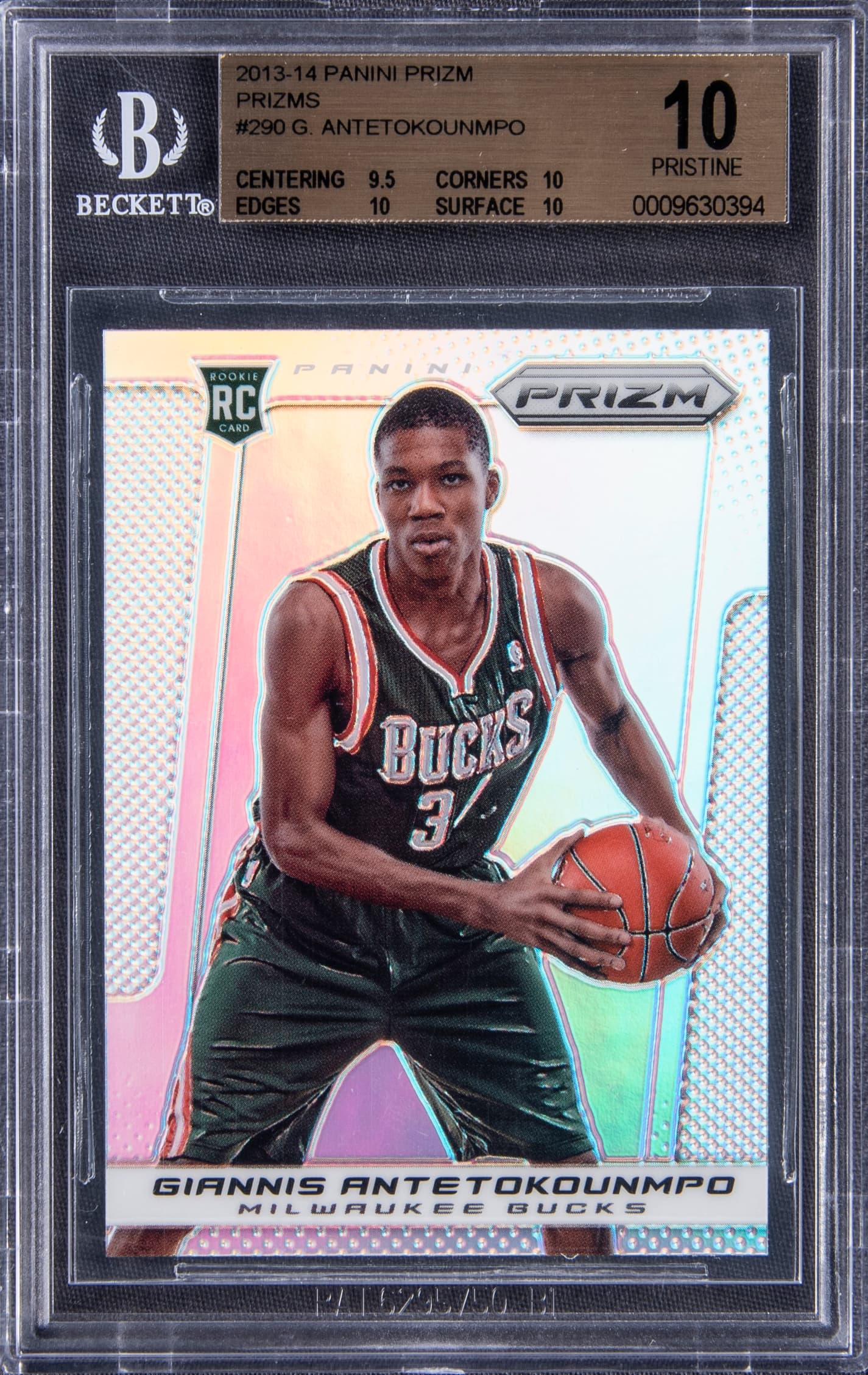 Giannis Antetokounmpo 2013-14 Panini Prizm Giannis Antetokounmpo Silver Prizm Rookie #290 basketball card