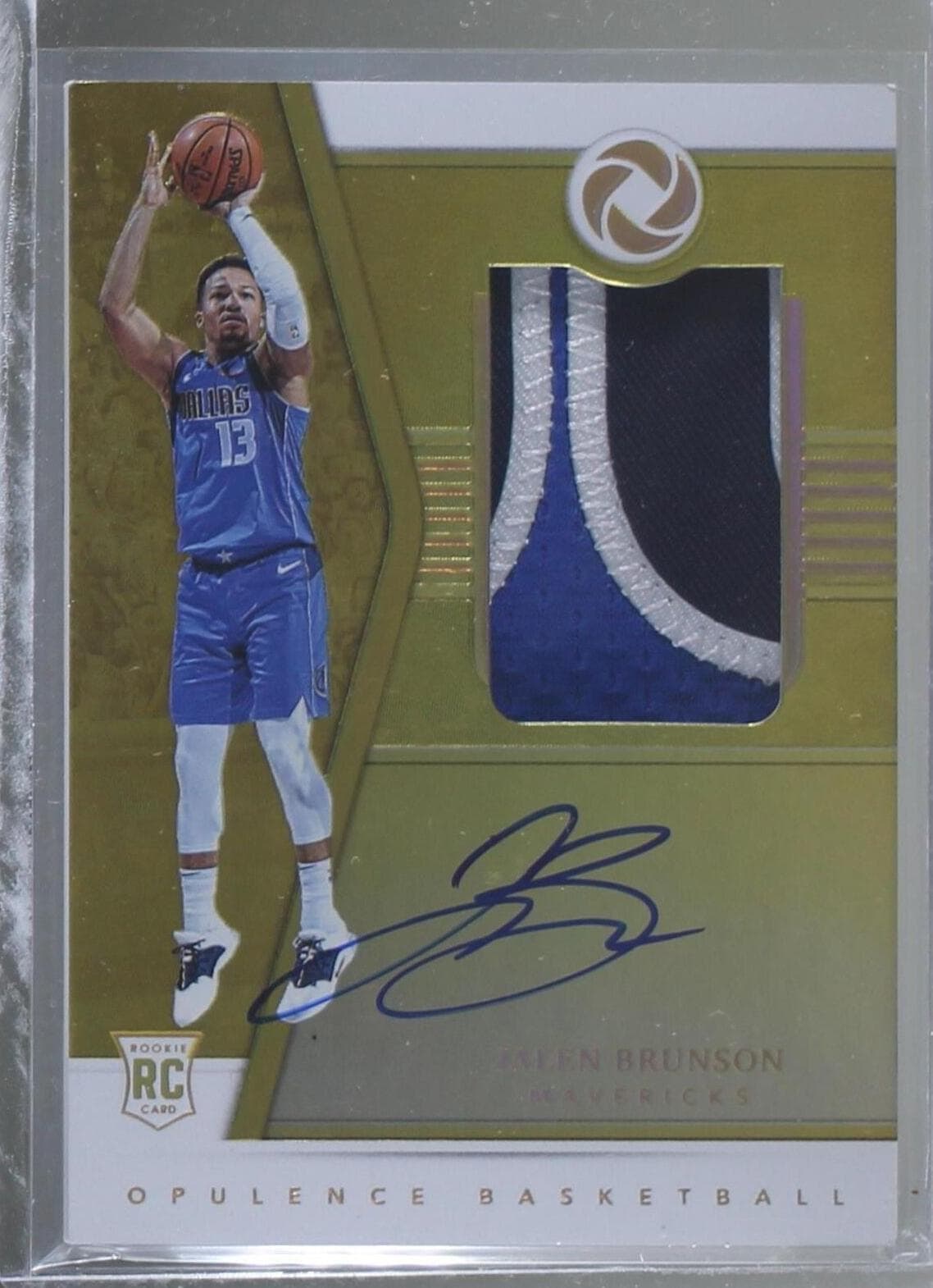 Jalen Brunson 2018-19 Panini Opulence Gold Rookie Patch Autograph /25 #148 basketball card