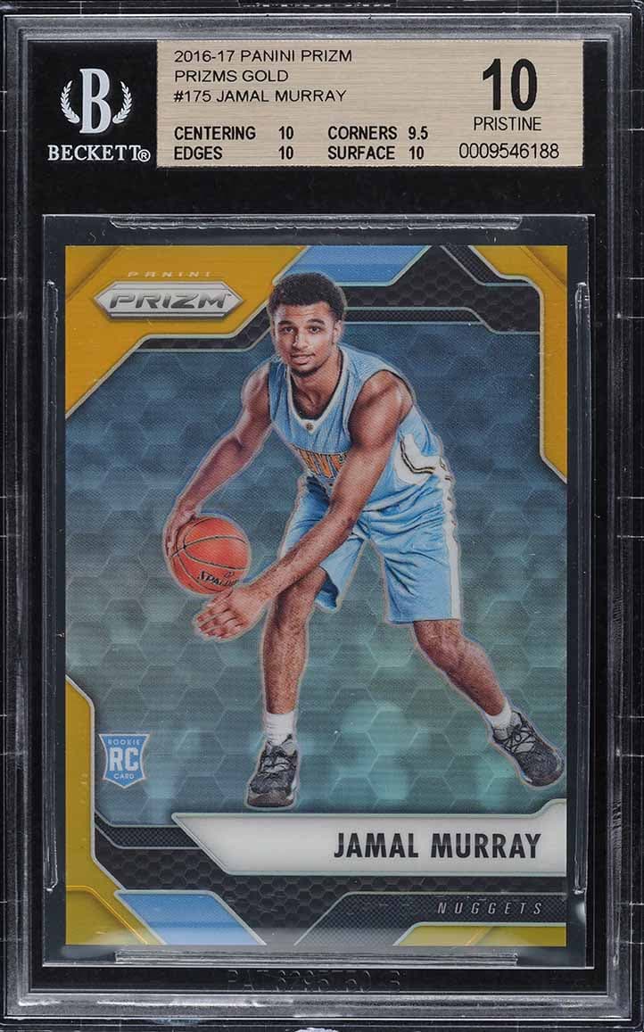 Jamal Murray 2016 Panini Prizm Gold Prizms Jamal Murray ROOKIE /10 #175 BGS 10 PRISTINE scarce and iconic profile anchor basketball card