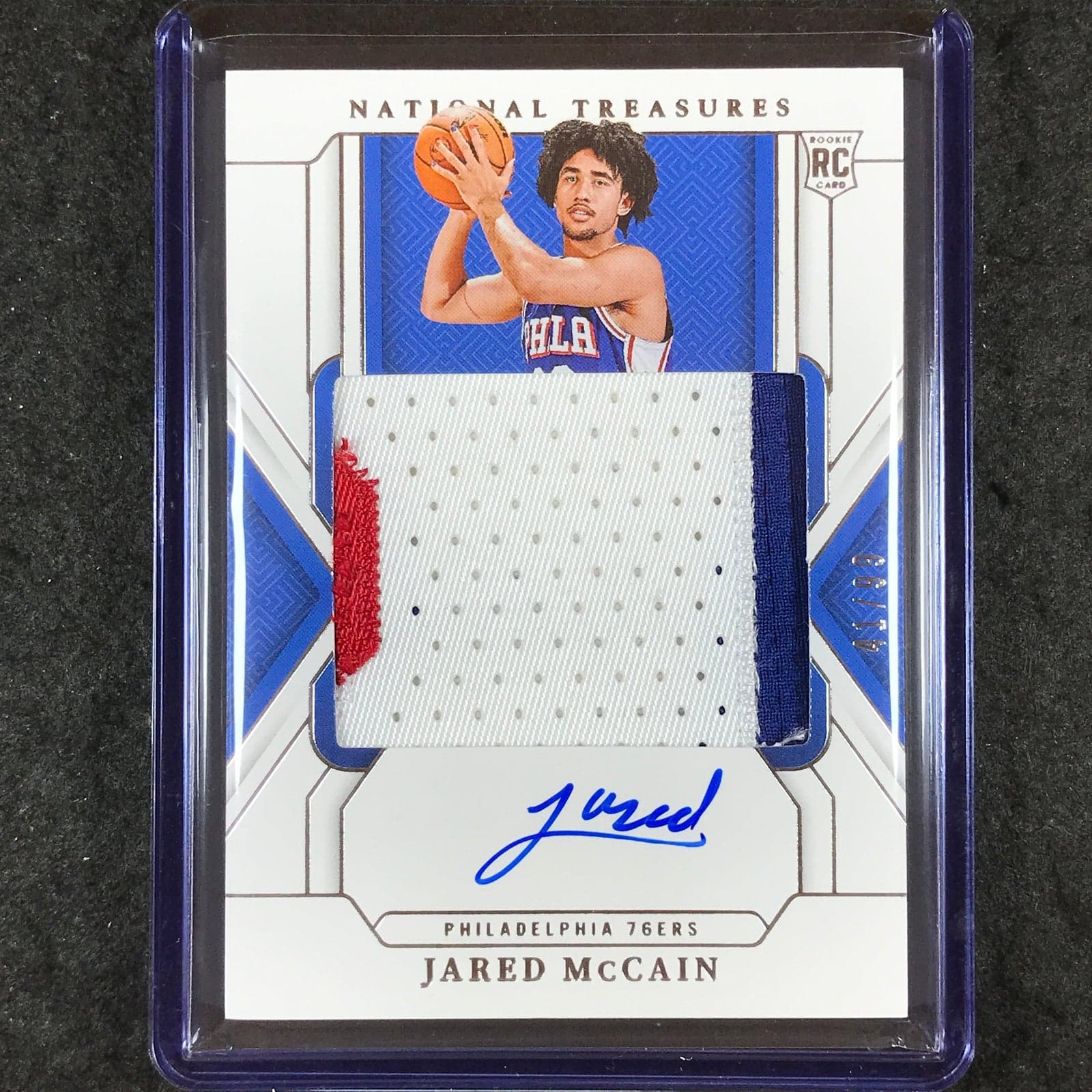 2024-25 National Treasures Jared McCain Rookie Patch Autograph /99 basketball card