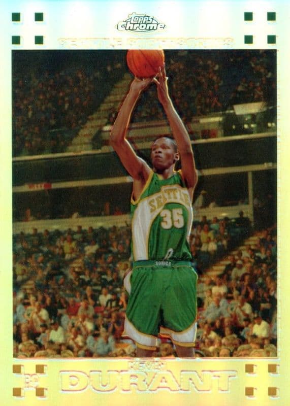 Kevin Durant 2007-08 Topps Chrome Refractor /1499 Rookie #131 basketball card