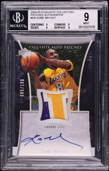 2004-05 Upper Deck Exquisite Collection Patches Autographs Kobe Bryant #AP-KB /100 basketball card