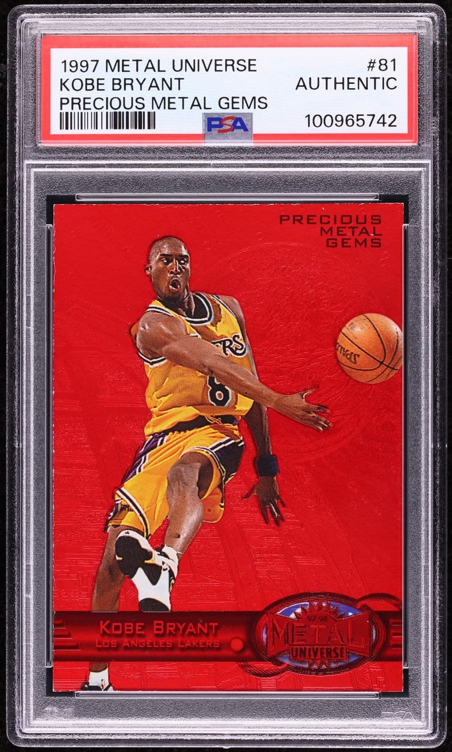1997-98 Metal Universe Precious Metal Gems Red Kobe Bryant #81 /100 basketball card