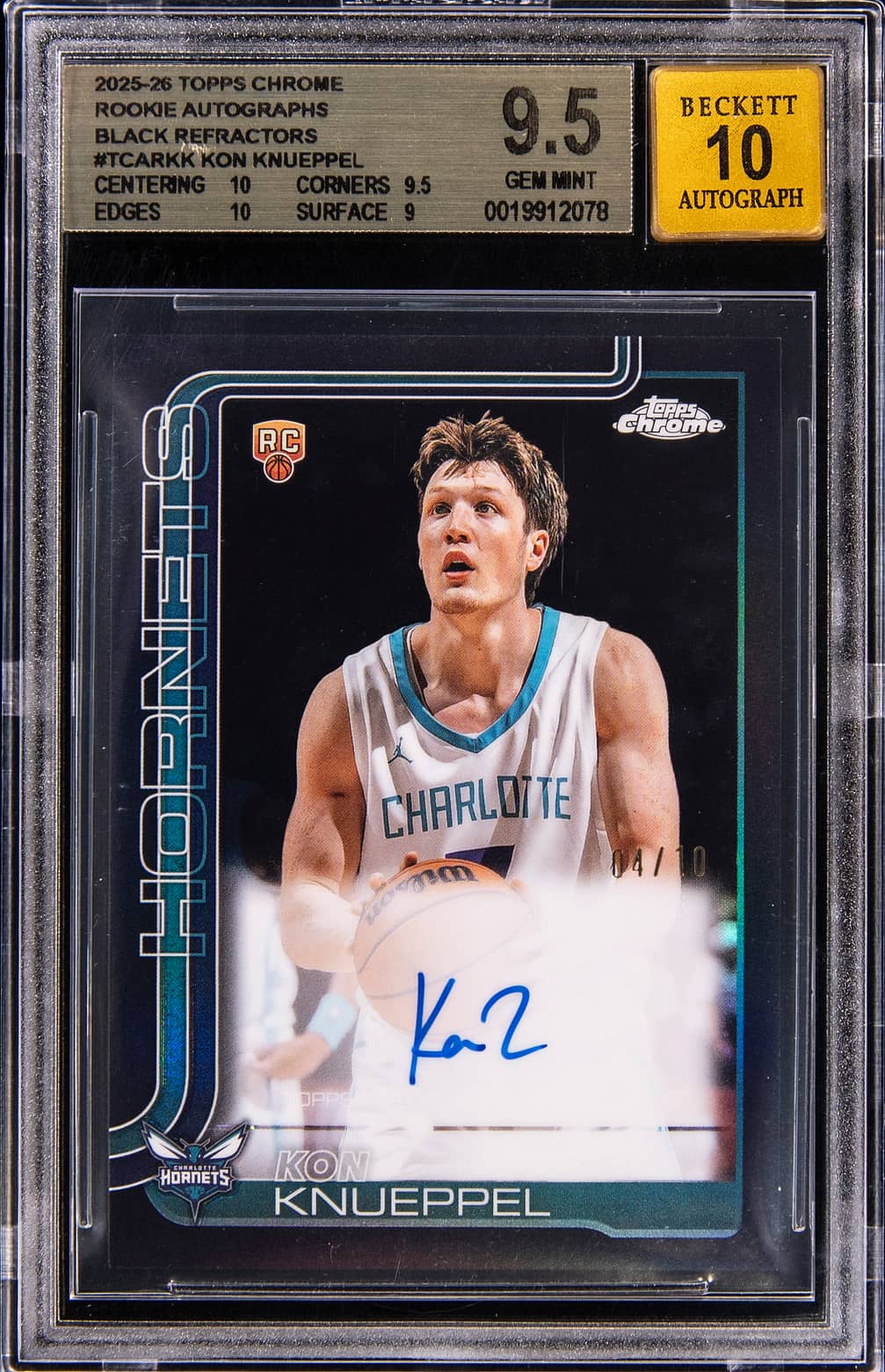 Kon Knueppel 2025-26 Topps Chrome Kon Knueppel Refractor Rookie basketball card