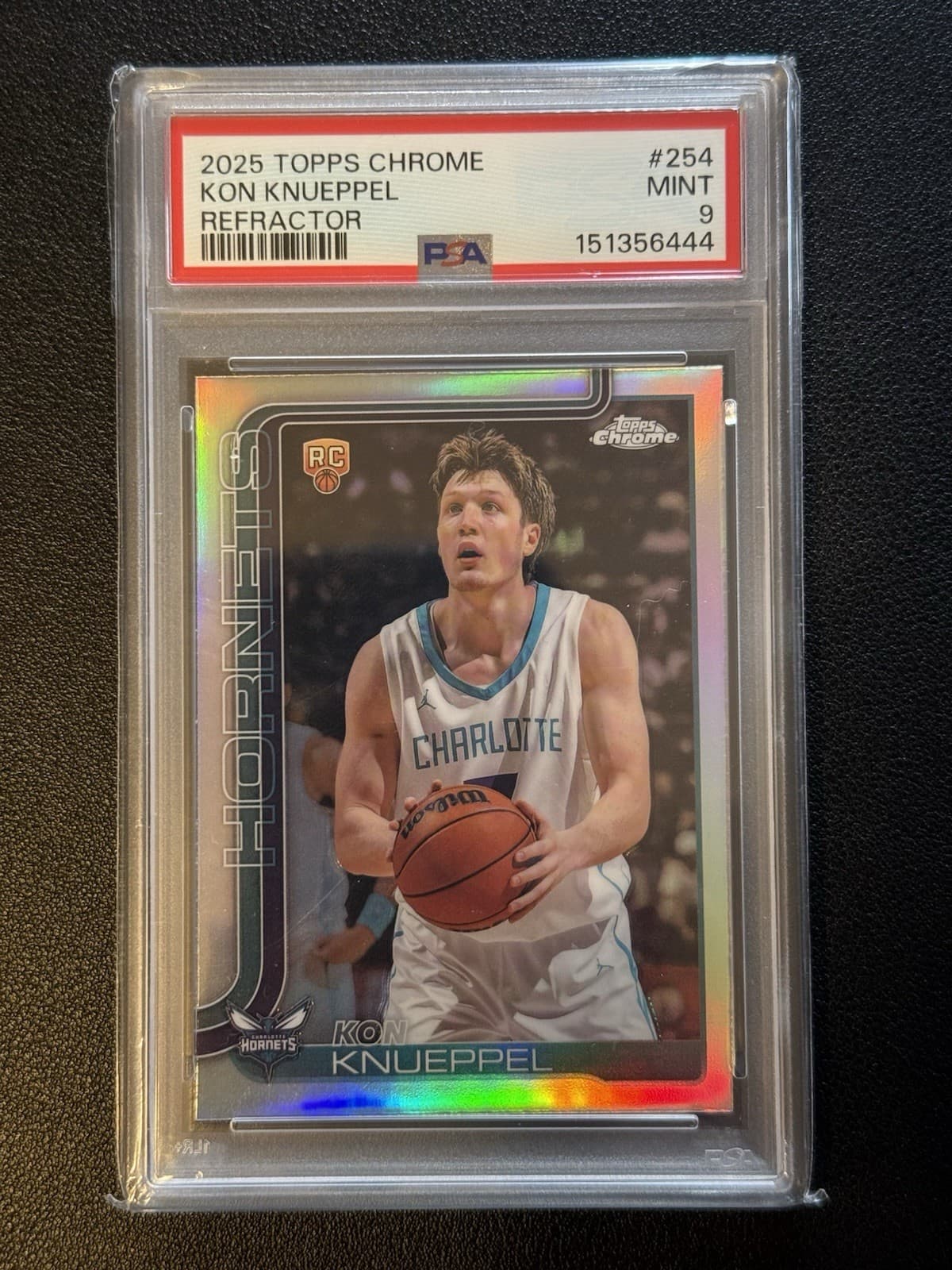 Kon Knueppel 2025-26 Topps Chrome Kon Knueppel Refractor Rookie basketball card