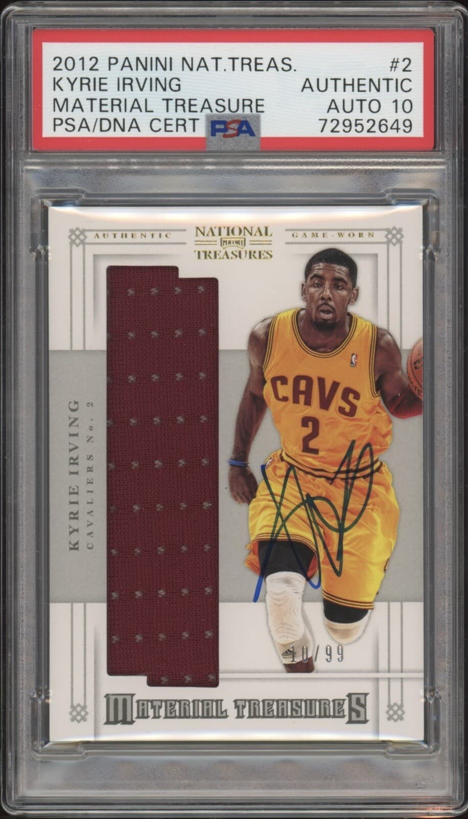 Kyrie Irving Kyrie Irving National Treasures Rookie Patch Autograph /99 basketball card
