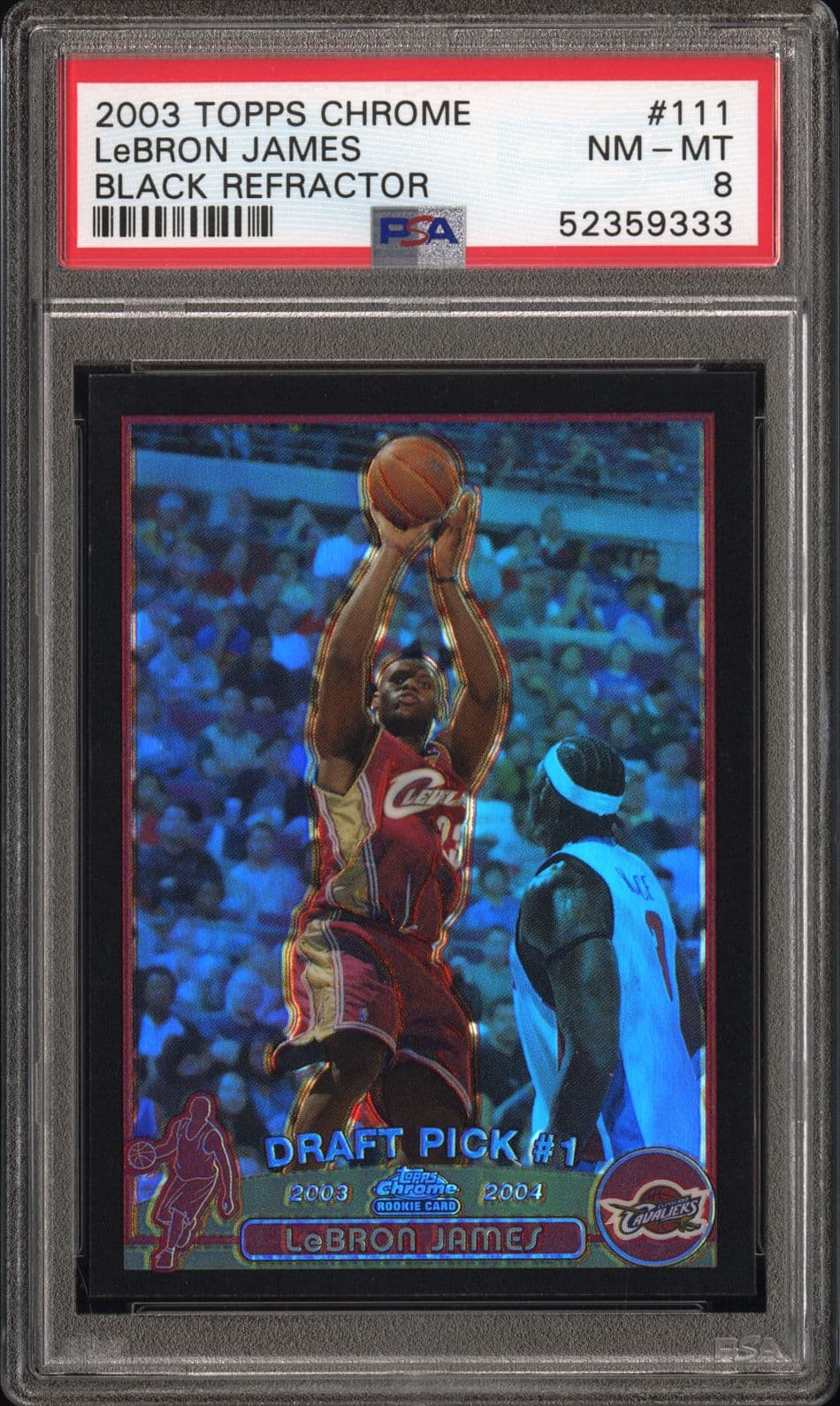 2003-04 Topps Chrome Black Refractor LeBron James Rookie #111 /500 basketball card