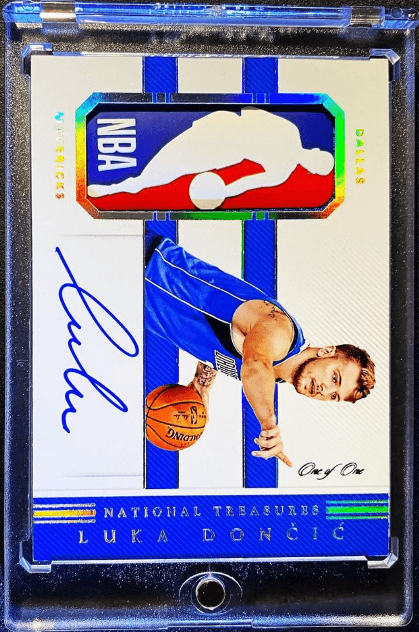 Luka Doncic Luka Doncic National Treasures Rookie Logoman Autograph 1/1 basketball card