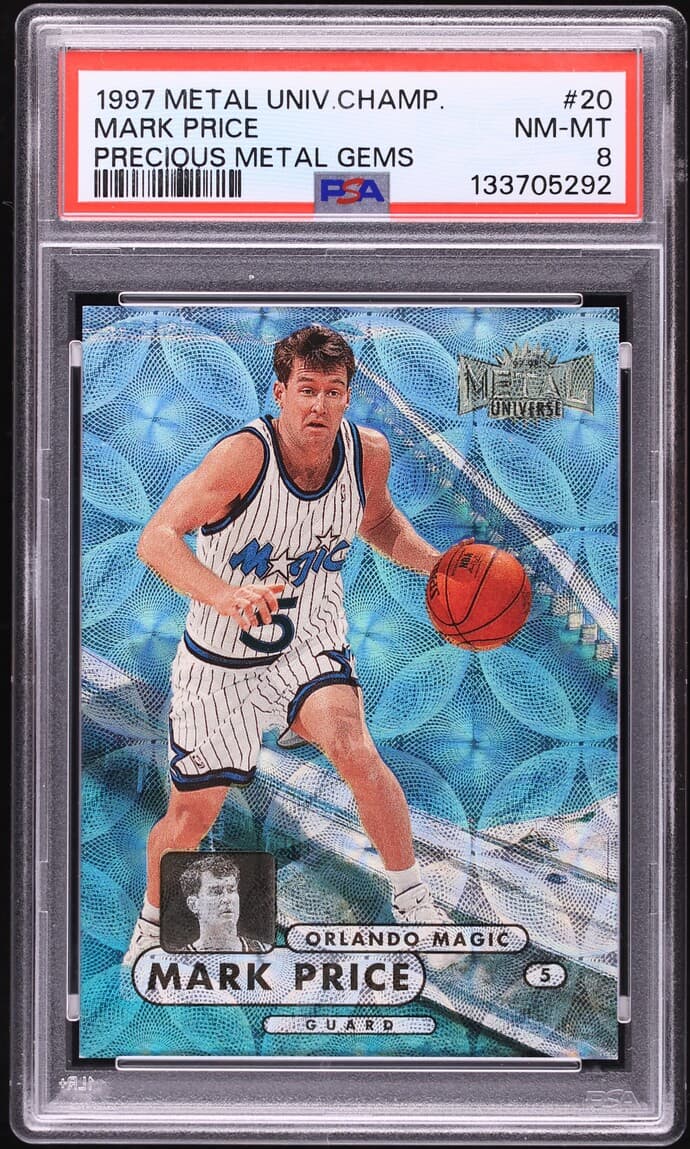 Mark Price 1997 Metal Universe Championship Precious Metal Gems PMG Mark Price /50 #20 PSA 8 NM-MT basketball card