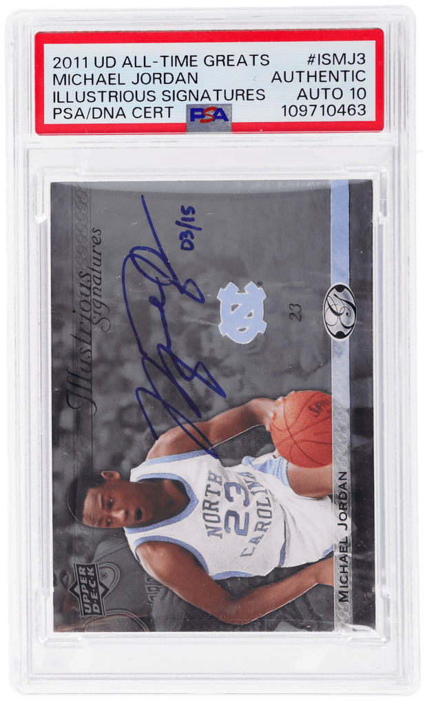 2011 Upper Deck All-Time Greats Illustrious Signatures Michael Jordan /15 basketball card