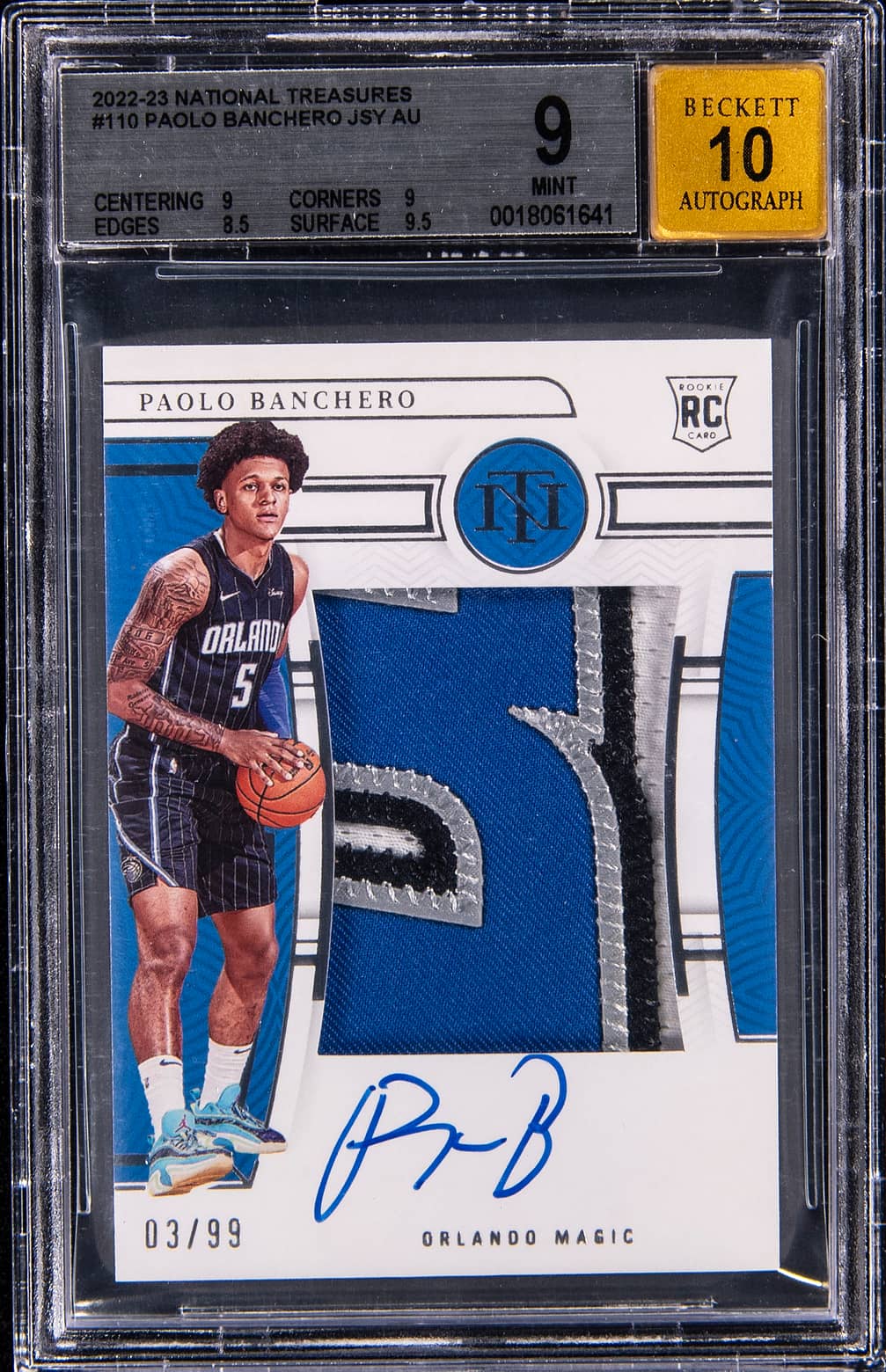 2022-23 National Treasures Paolo Banchero Rookie Patch Autograph /99 basketball card