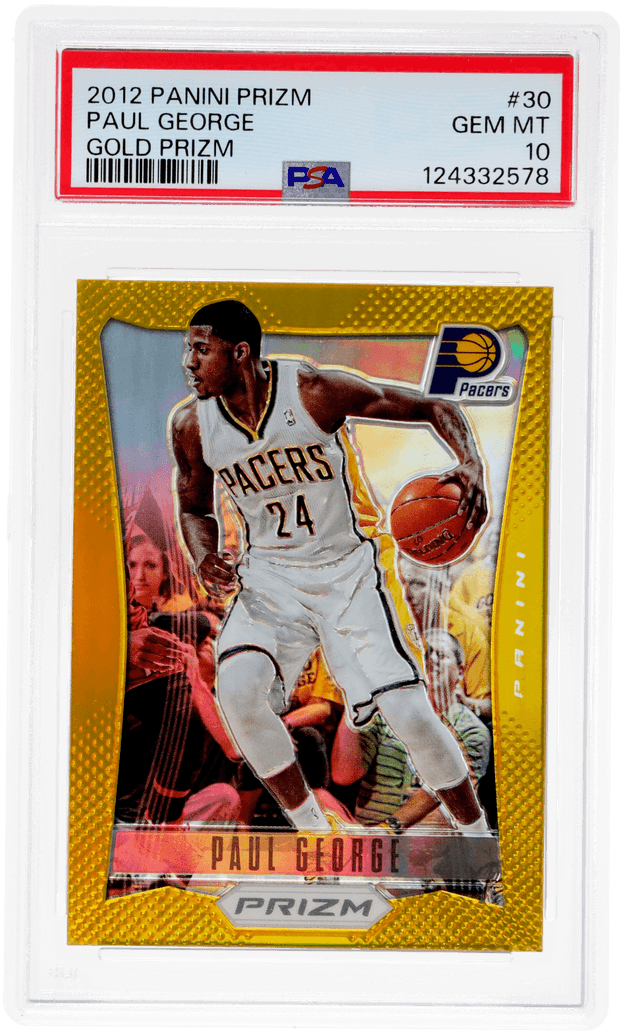 Paul George 2012 Panini Prizm Gold Prizm Paul George #30 /10 PSA 10 scarce and iconic profile anchor basketball card