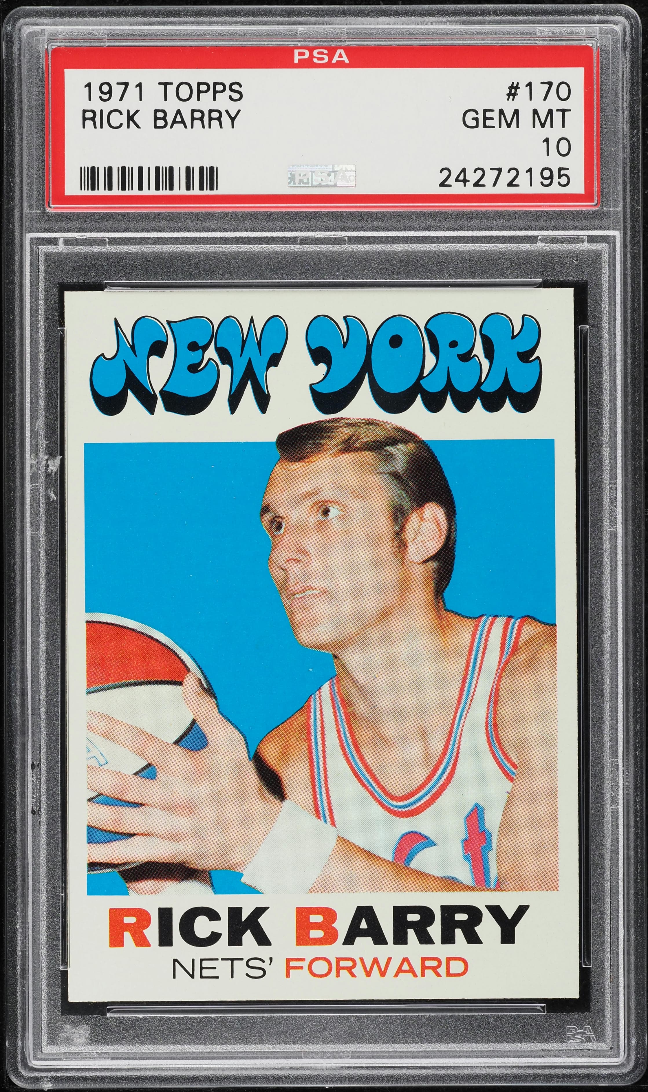 Rick Barry 1971 Topps Basketball Rick Barry ROOKIE #170 PSA 10 GEM MINT (PWCC-A) basketball card