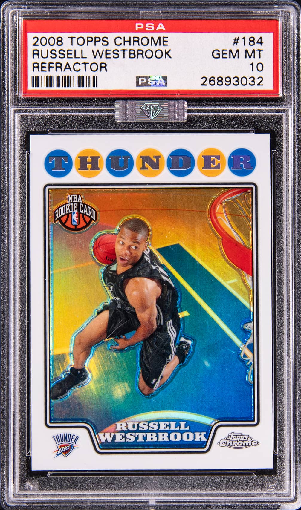 Russell Westbrook 2008-09 Topps Chrome Russell Westbrook Rookie #184 basketball card