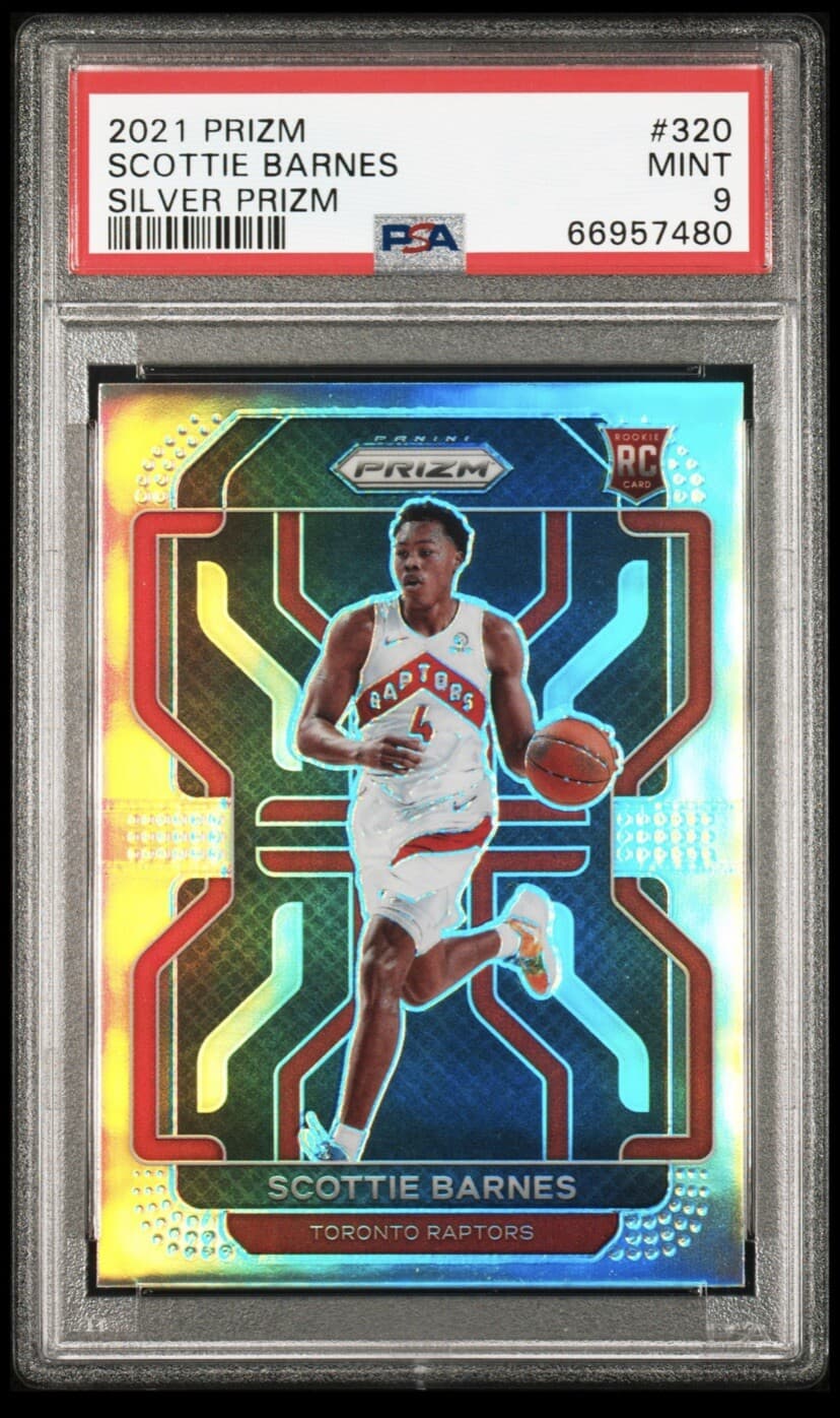 Scottie Barnes 2021-22 Panini Prizm Scottie Barnes Silver Prizm Rookie #320 basketball card