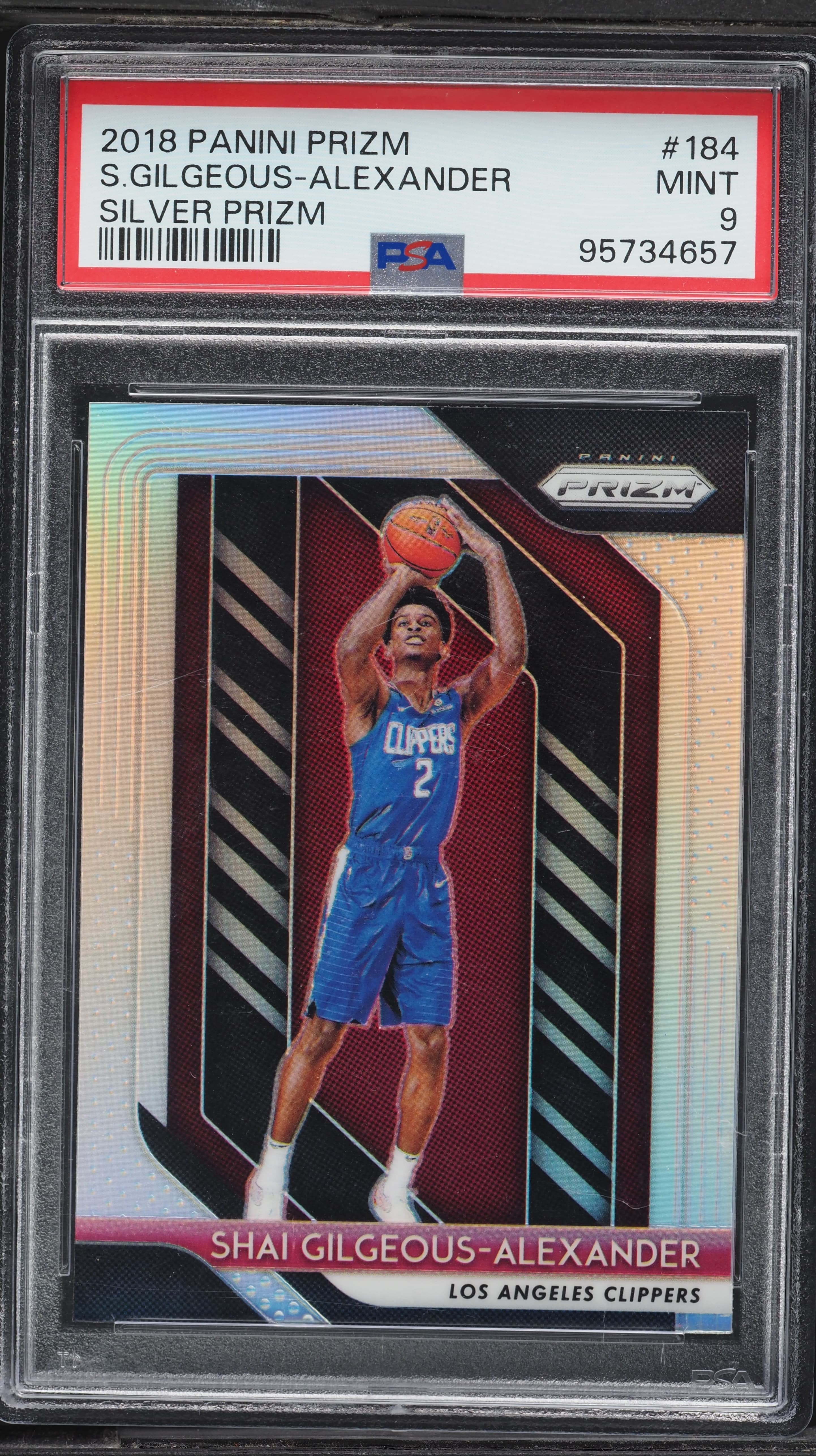2018-19 Panini Prizm Silver #184 Shai Gilgeous-Alexander Rookie PSA 9 basketball card