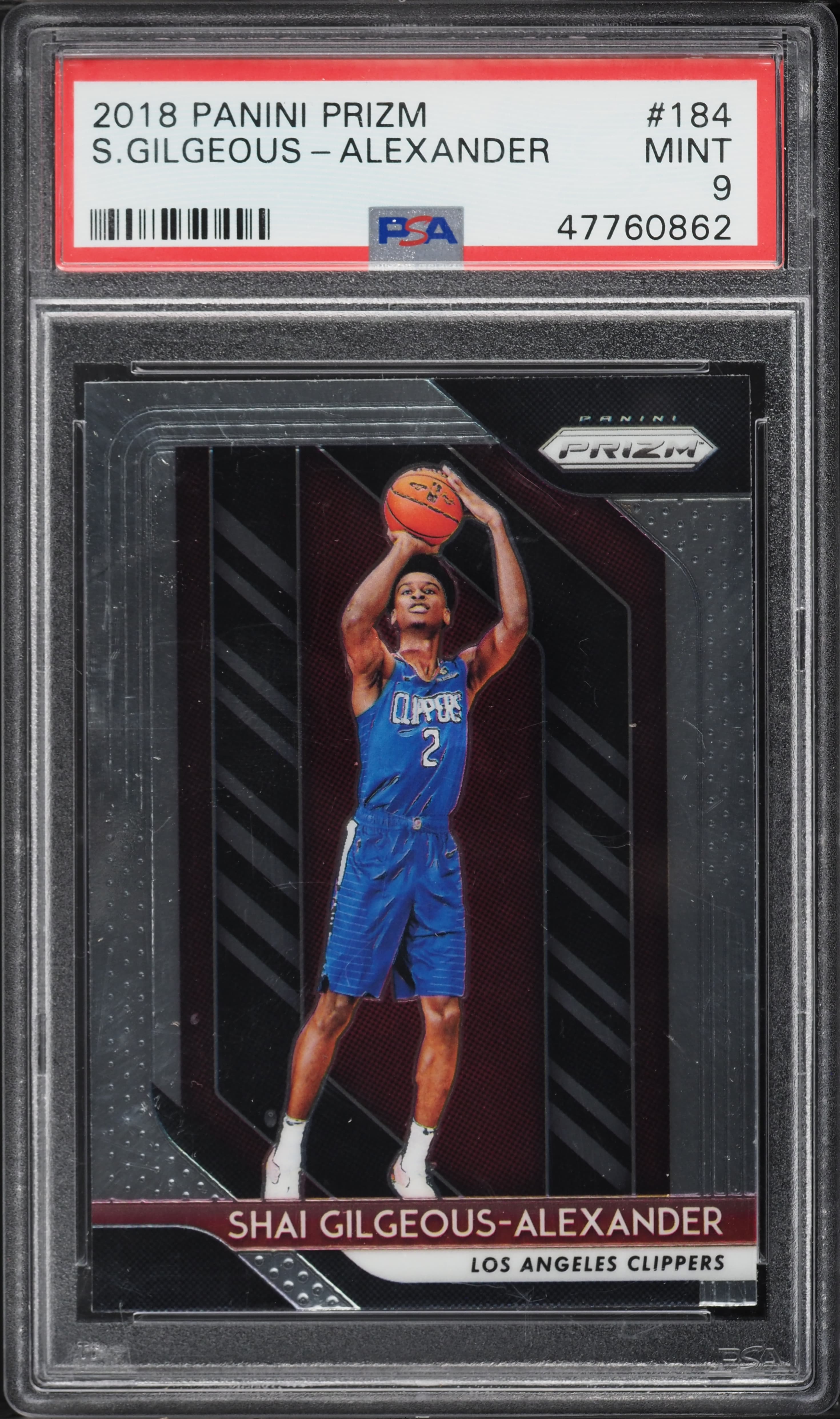 2018-19 Panini Prizm #184 Shai Gilgeous-Alexander Rookie PSA 9 basketball card
