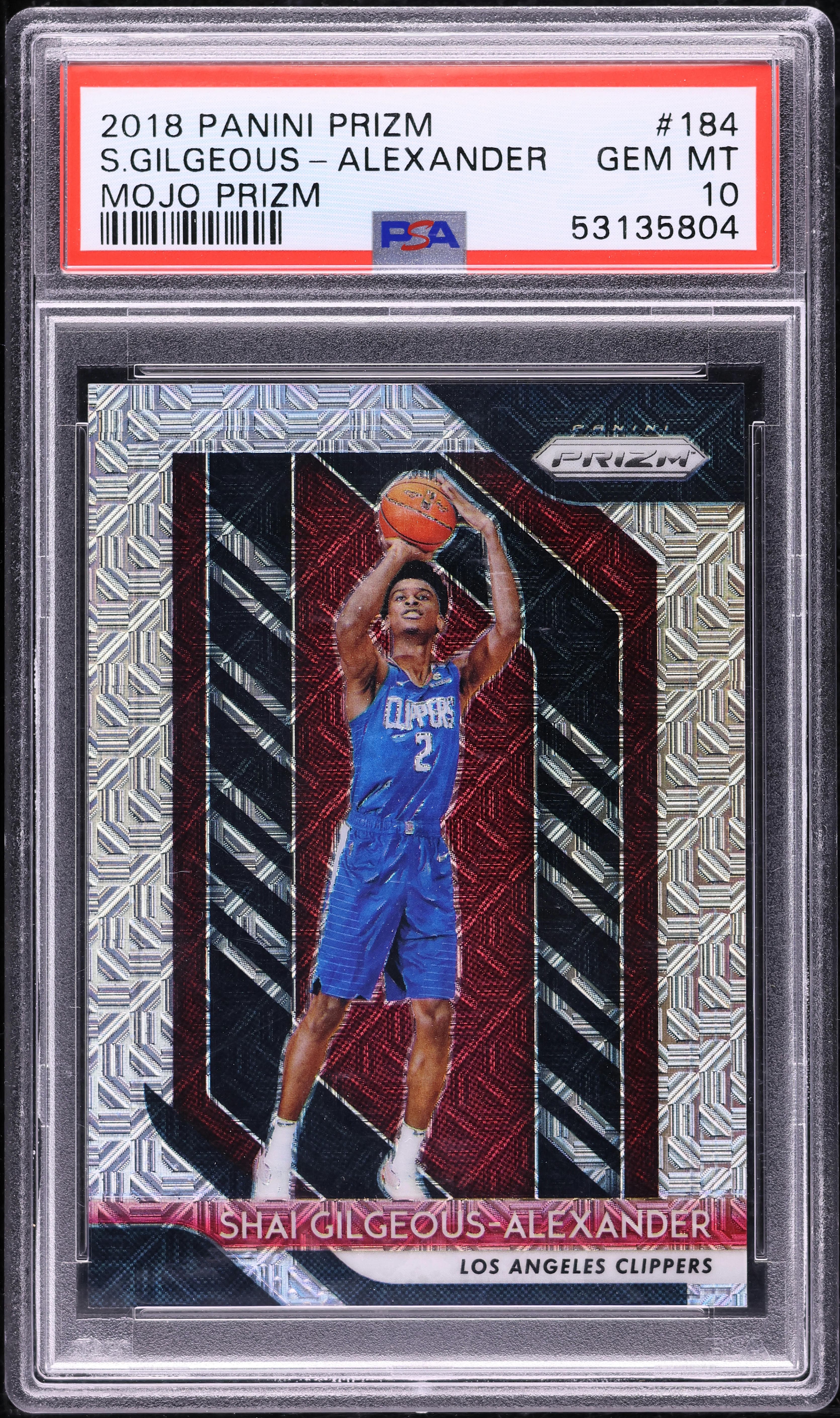 2018-19 Panini Prizm Mojo #184 Shai Gilgeous-Alexander Rookie /25 PSA 10 basketball card