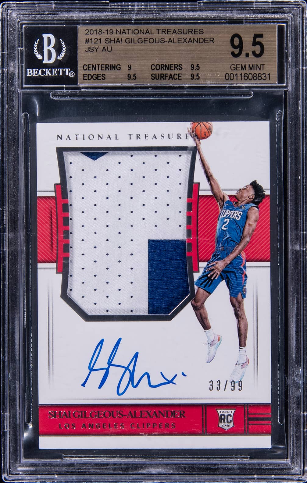 Shai Gilgeous-Alexander Shai Gilgeous-Alexander National Treasures Rookie Patch Autograph /99 basketball card