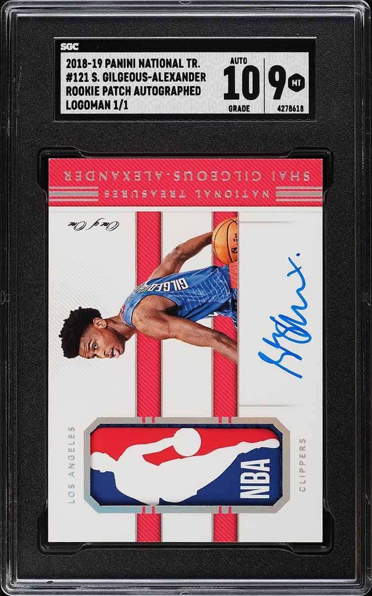 Shai Gilgeous-Alexander Shai Gilgeous-Alexander National Treasures Rookie Logoman Autograph 1/1 basketball card
