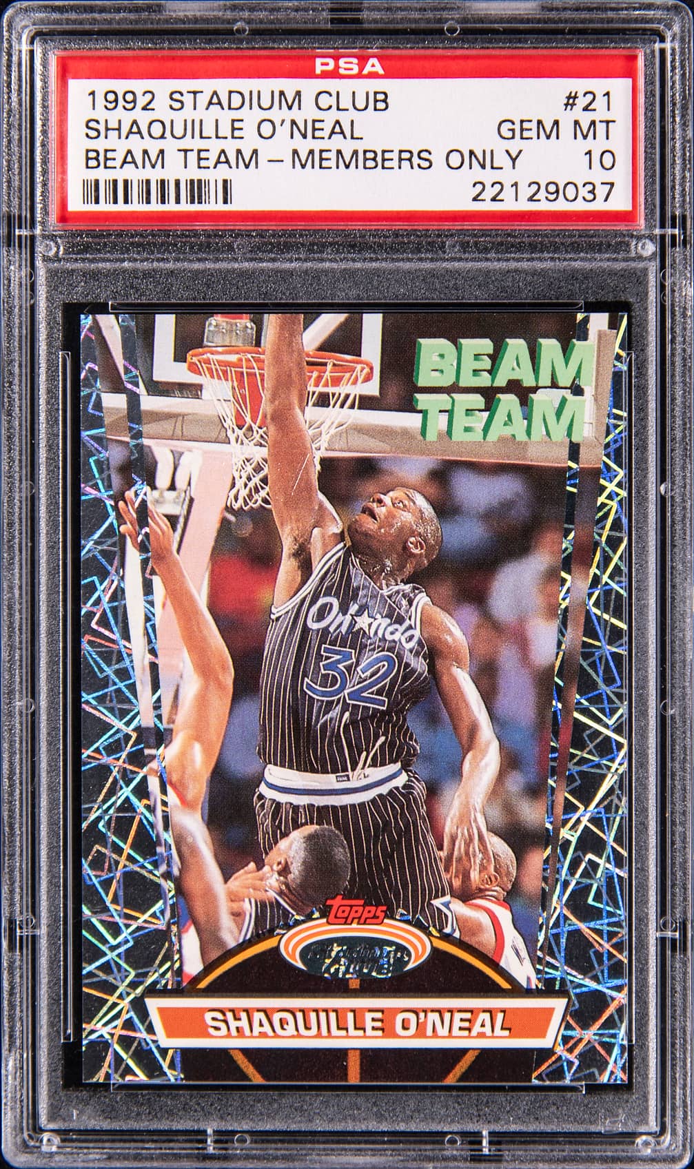 Shaquille O'Neal 1992-93 Stadium Club Beam Team Shaquille O'Neal basketball card