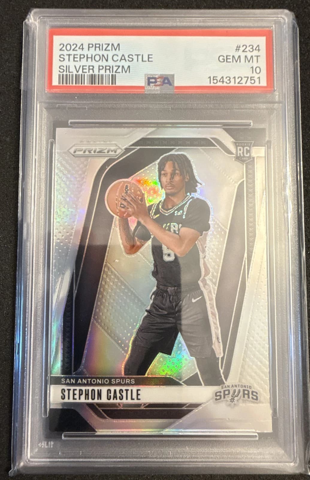 Stephon Castle 2024-25 Panini Prizm Stephon Castle Silver Prizm Rookie basketball card