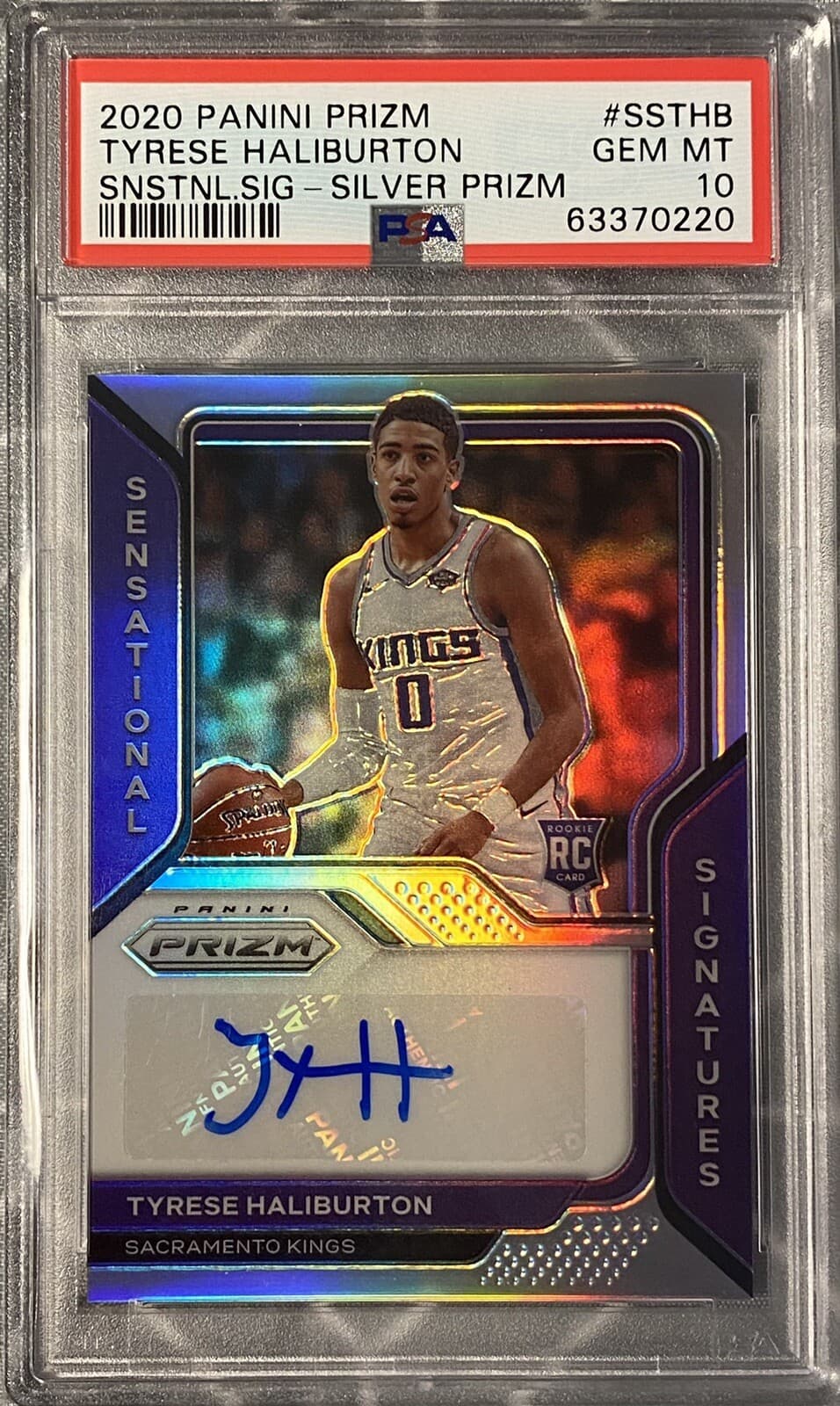 Tyrese Haliburton 2020-21 Panini Prizm Tyrese Haliburton Silver Prizm Rookie basketball card