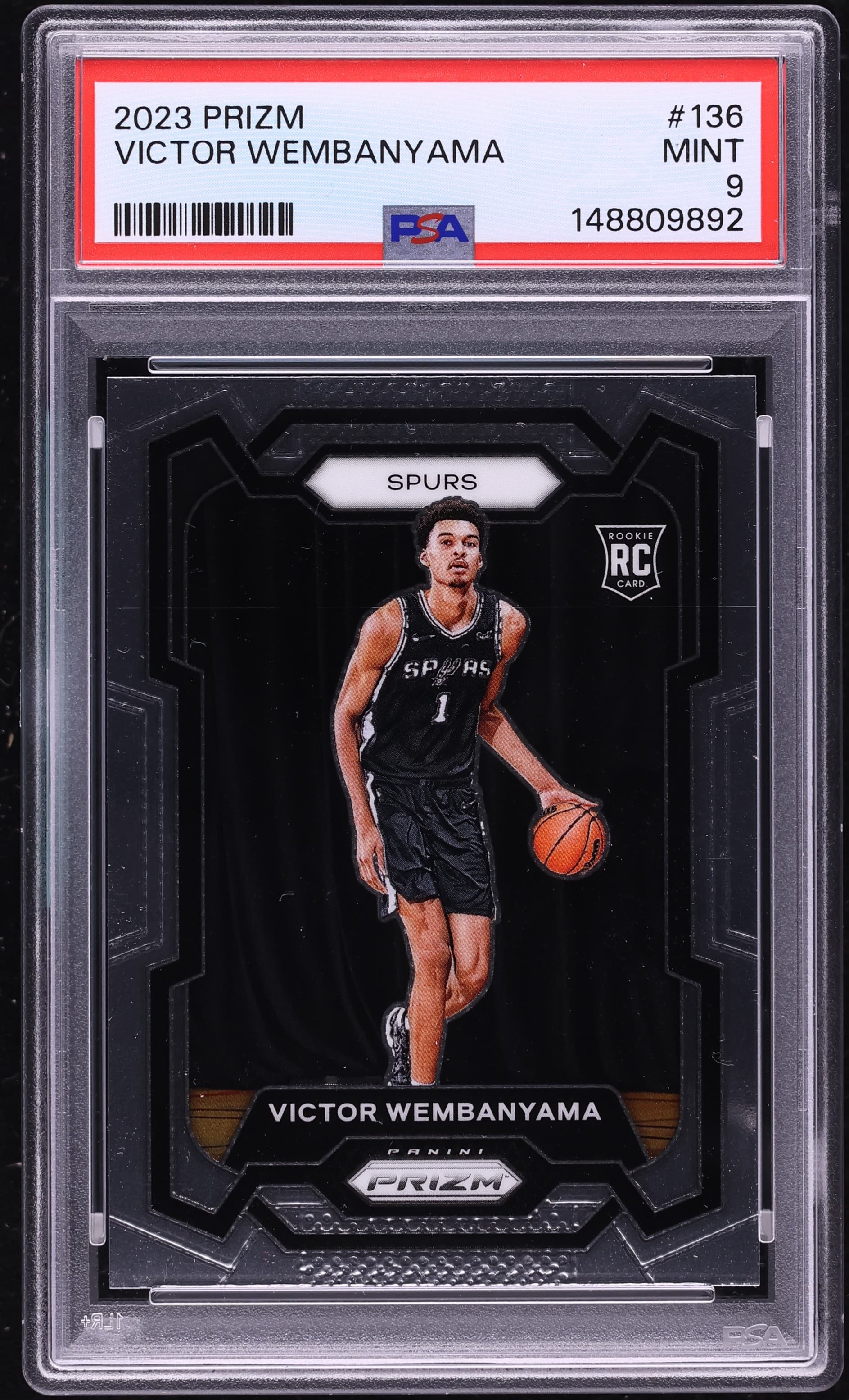 Victor Wembanyama 2023-24 Panini Prizm Victor Wembanyama Rookie #136 PSA 9 basketball card