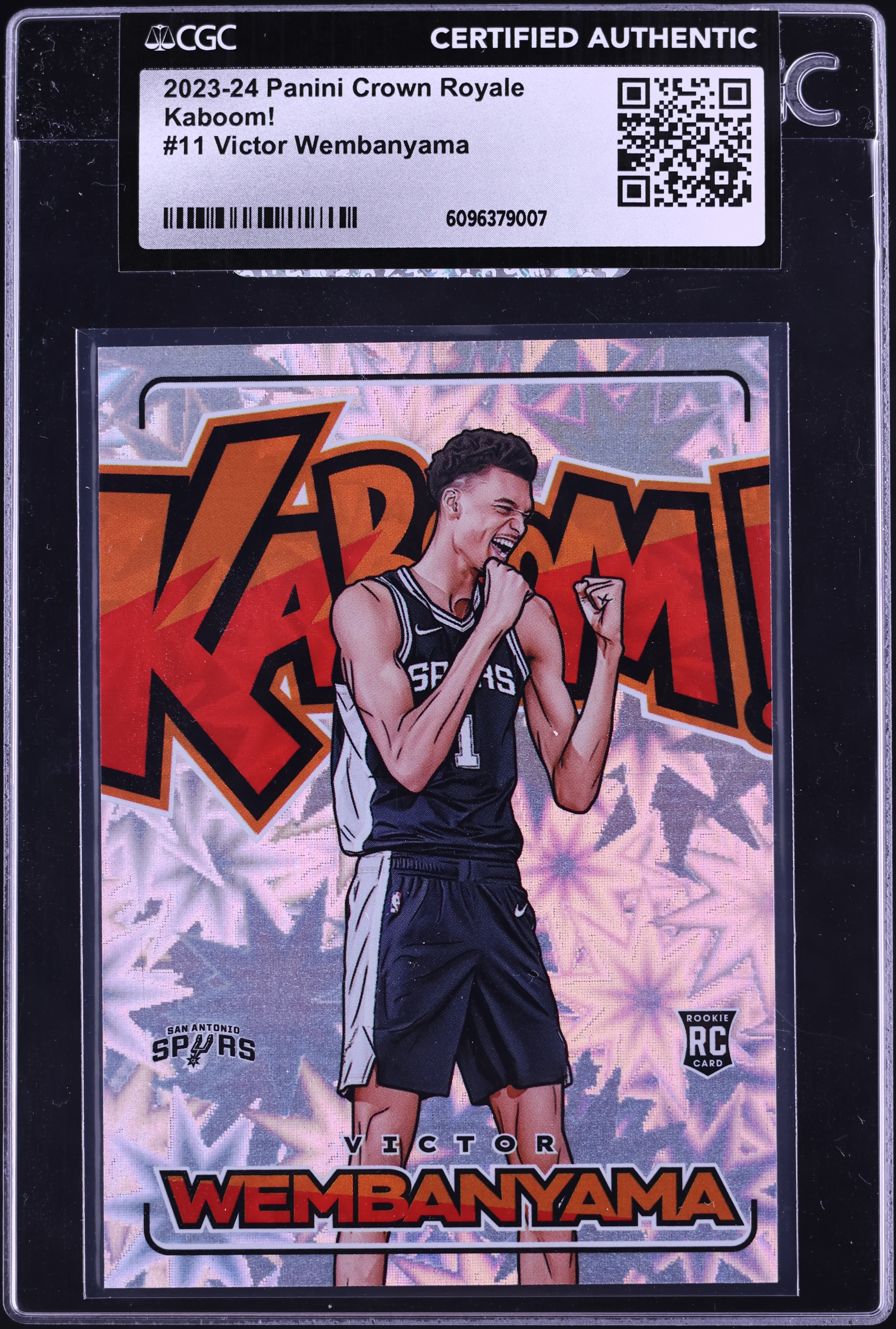 Victor Wembanyama 2023-24 Panini Crown Royale Victor Wembanyama Kaboom! Rookie #11 basketball card