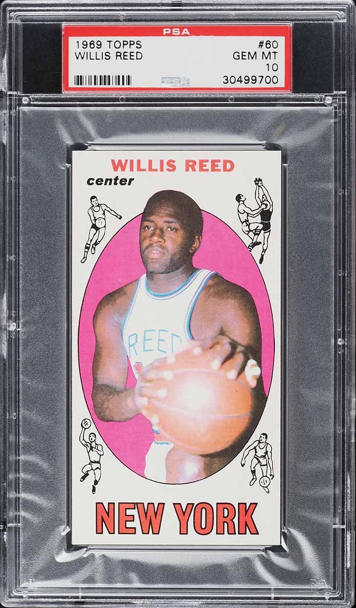Willis Reed 1969 Topps Basketball Willis Reed ROOKIE #60 PSA 10 GEM MINT basketball card