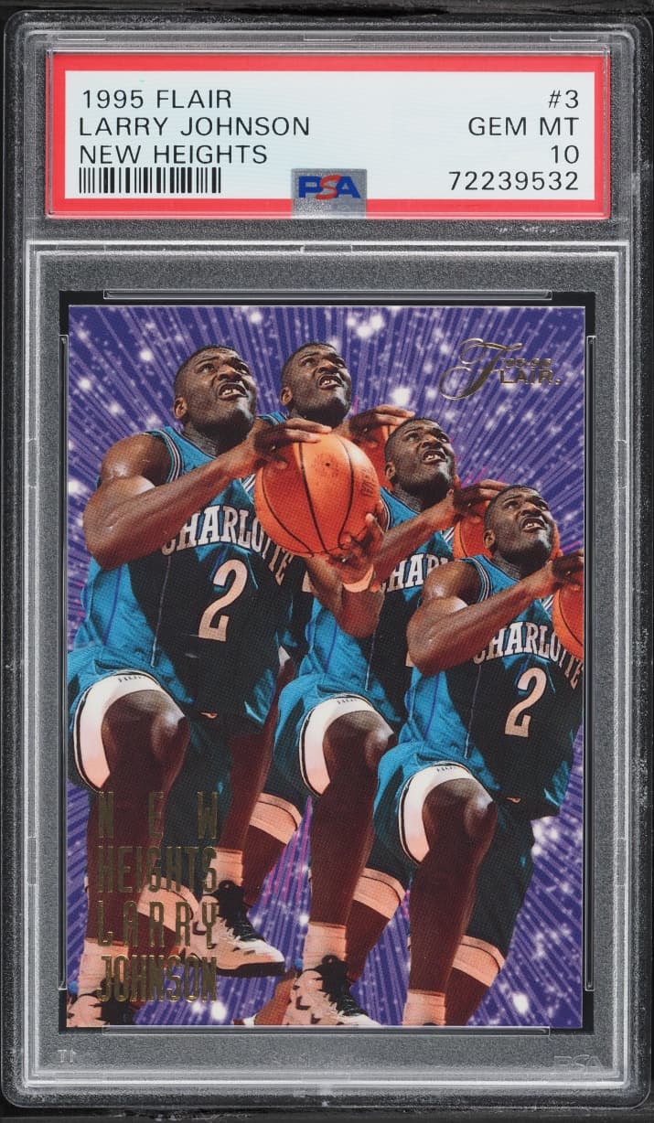 1995 Flair New Heights Larry Johnson #3 PSA 10, cert 72239532