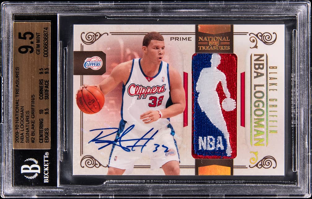 2009-10 National Treasures NBA Logoman Signatures #2 Blake Griffin 5/5 BGS 9.5 / Auto 10