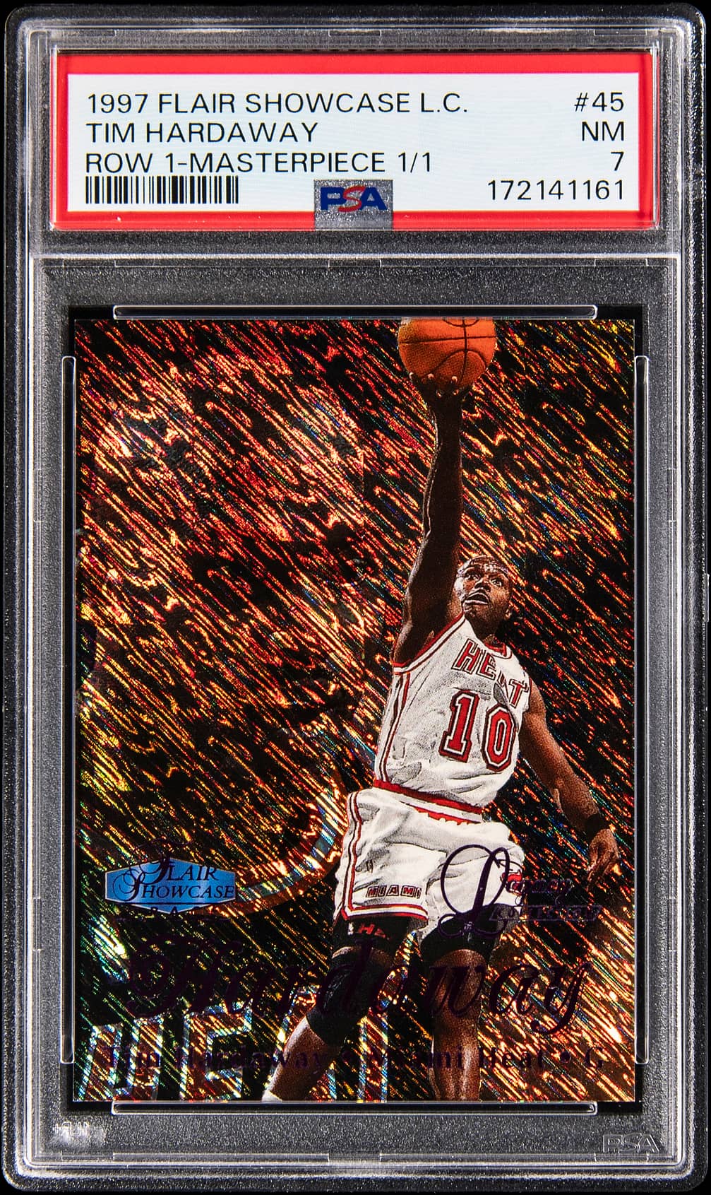 1997-98 Flair Showcase Legacy Collection Row 1 Masterpiece #45 Tim Hardaway 1/1 PSA 7