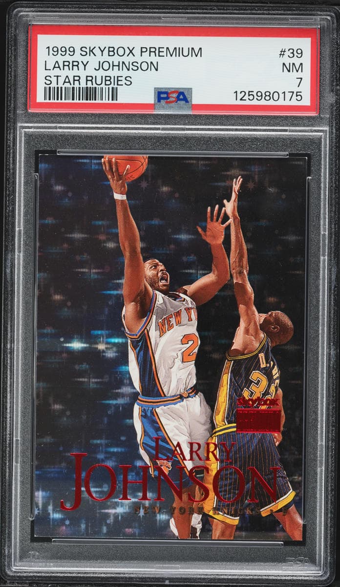 1999-00 Skybox Premium Star Rubies #39 Larry Johnson /45 PSA 7