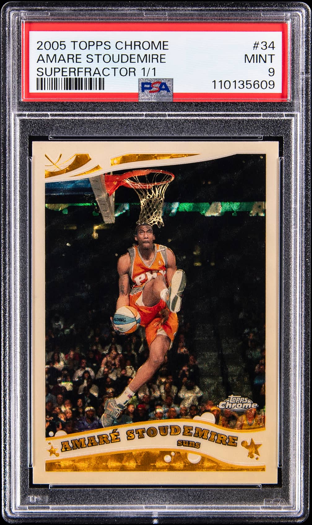 2005-06 Topps Chrome SuperFractor #34 Amar'e Stoudemire 1/1 PSA 9