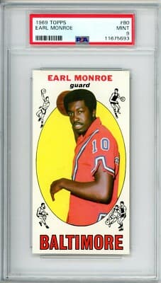 Earl Monroe 1969 Topps Earl Monroe 80 PSA 9 Baltimore 10915 card sale