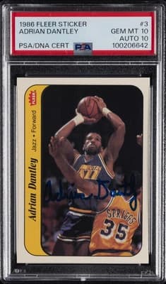 Adrian Dantley 1986 FLEER STICKER #3 ADRIAN DANTLEY PSA 10 DNA AUTO 10 card sale