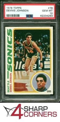 Dennis Johnson 1978 TOPPS #78 DENNIS JOHNSON RC SUPERSONICS HOF PSA 10 card sale