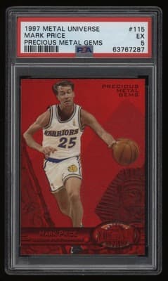 Mark Price 1997-98 Mark Price PSA 5 Skybox Metal Precious Metal Gems Red #069/100 *NICE* card sale