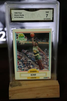 Shawn Kemp 1990 Fleer Shawn Kemp Rookie Card #178 GMA NM 7 FRESHLY GRADED card sale