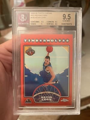 Kevin Love Kevin Love 2008-09 Topps Chrome #185 Red Refractor Rookie RC /5 BGS 9.5 Gem Mint card sale